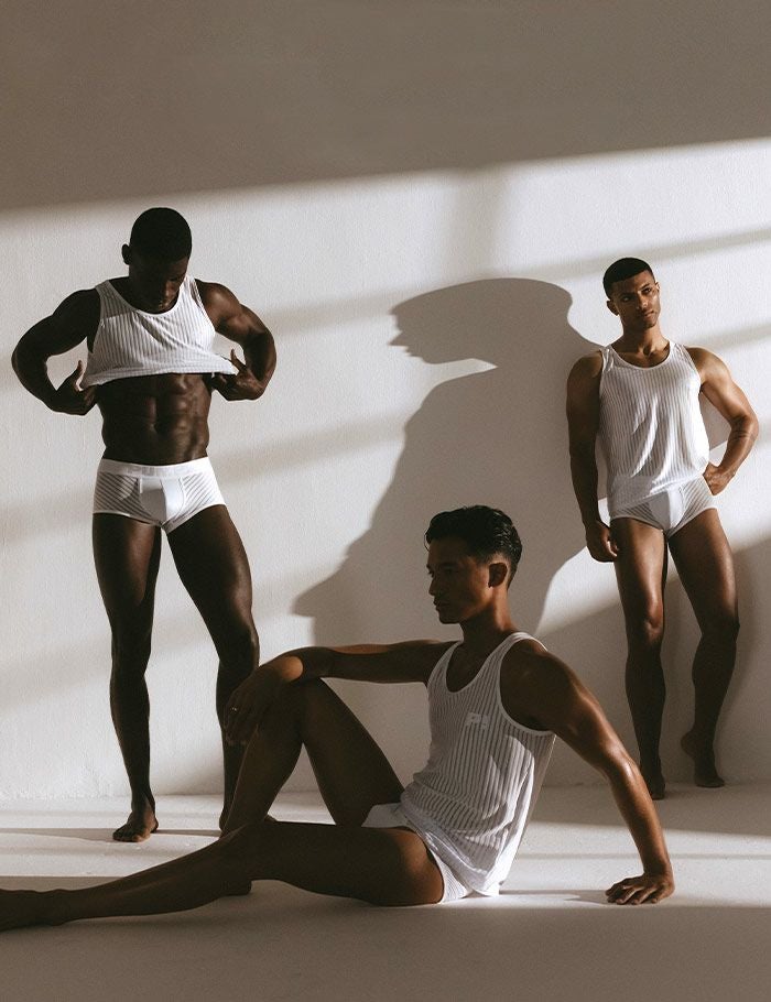 PUMP パンプ タンクトップ WHISPER TANK TOP（WHITE）シアストライプ PUMP! Underwear メンズ 男性下着
