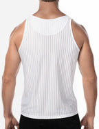 PUMP パンプ タンクトップ WHISPER TANK TOP（WHITE）シアストライプ PUMP! Underwear メンズ 男性下着