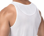 PUMP パンプ タンクトップ WHISPER TANK TOP（WHITE）シアストライプ PUMP! Underwear メンズ 男性下着
