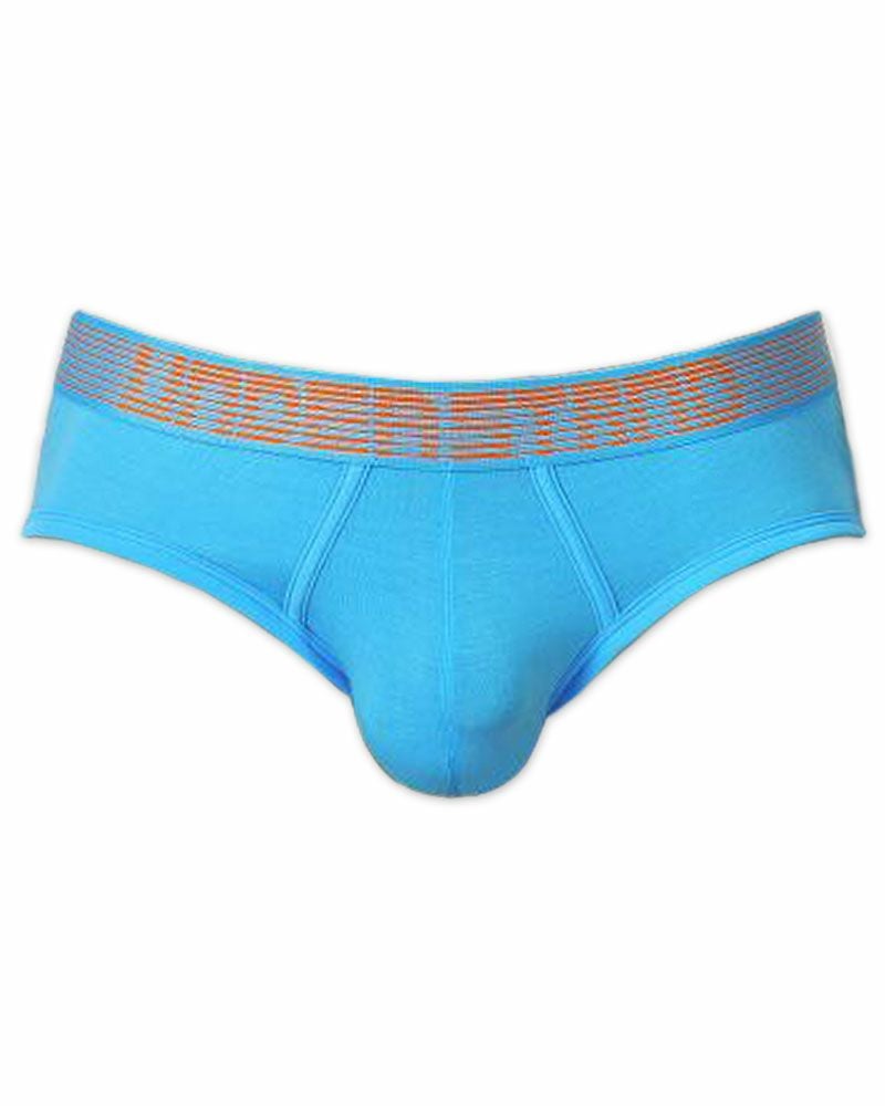 UNDERSTAND アンダースタンド STROBESCOPE ストロボ ローライズブリーフ （ブルーXオレンジ） モダール生地 メンズ 男性下着