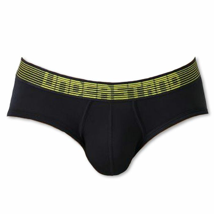 UNDERSTAND アンダースタンド STROBESCOPE ストロボ ローライズブリーフ （ブラックXイエロー） モダール生地 メンズ 男性下着