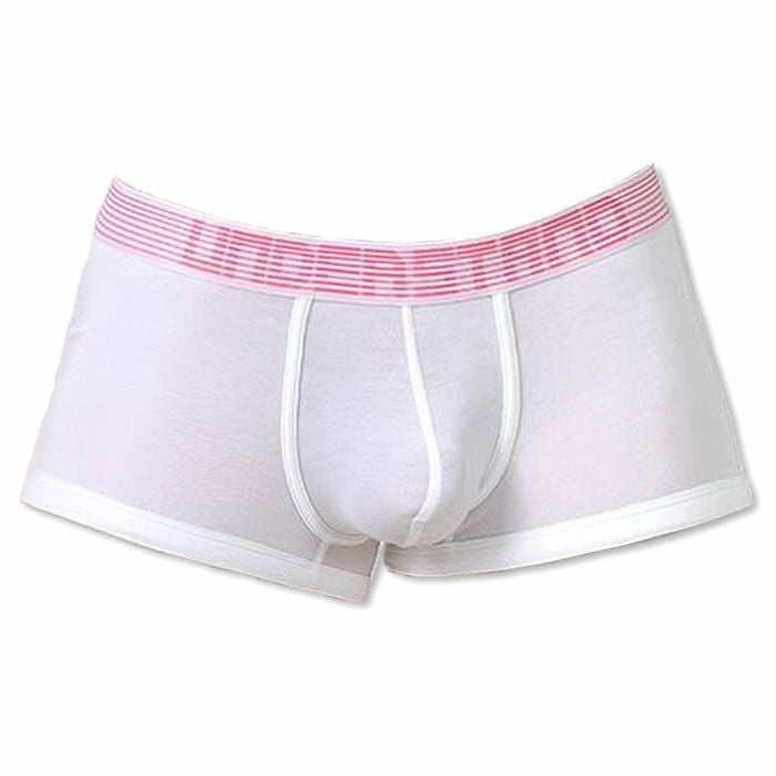 UNDERSTAND アンダースタンド STROBESCOPE ストロボ ローライズボクサーパンツ （ホワイトXピンク） モダール生地 メンズ 男性下着